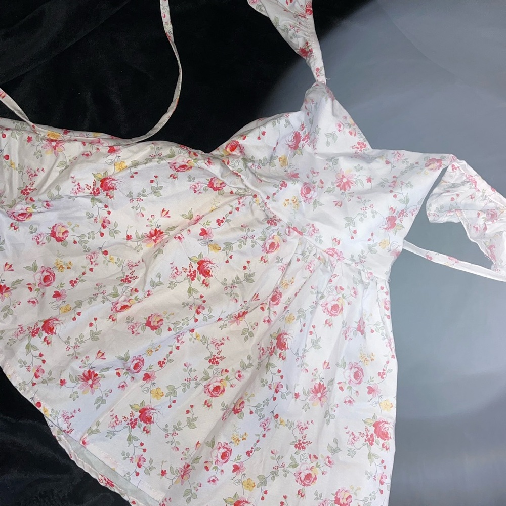 Floral White and Pink Kids Dress